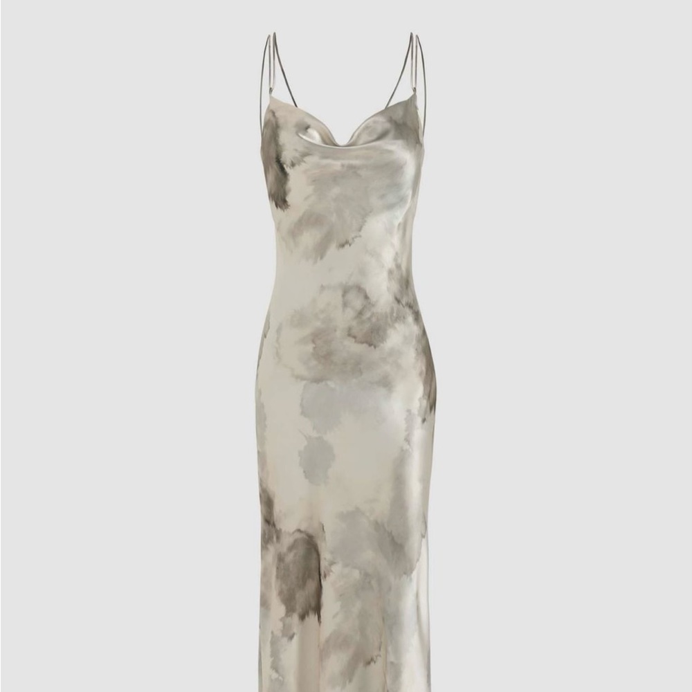 Cider Sayin Watercolor Cowl Neck MIDI Dress